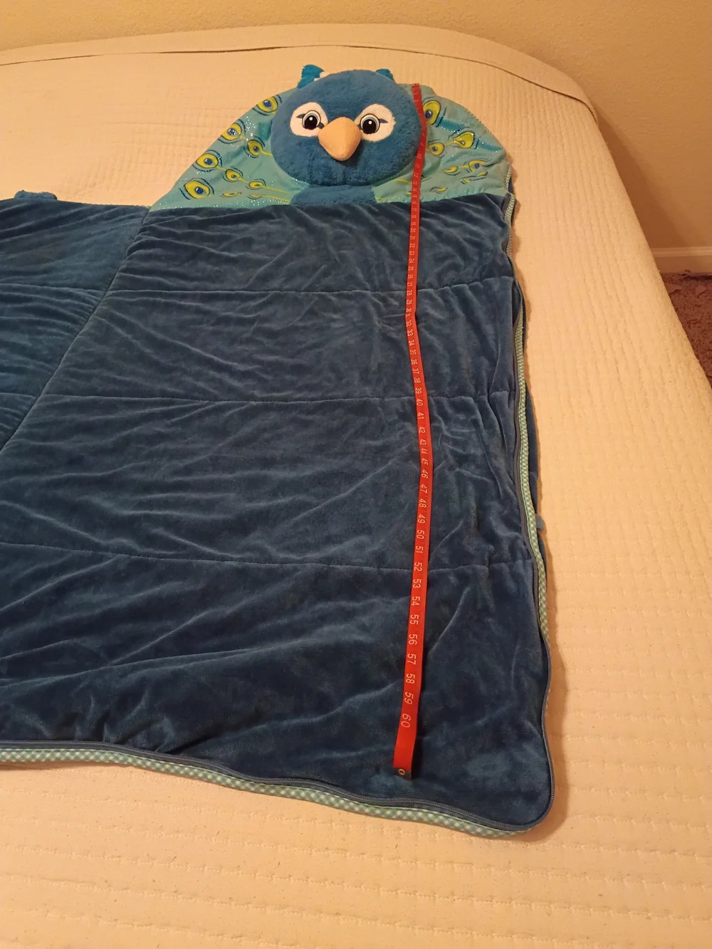 Hugfun Kids Animal Slumber Bag Blue Peacock Sleeping Bag (66